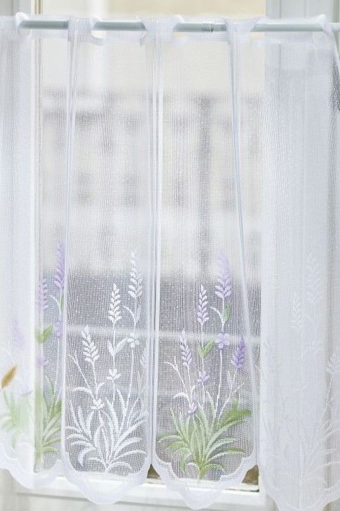 Levendula mintás vitrázs függöny 90cm