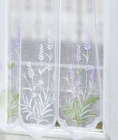 Levendula mintás vitrázs függöny 90cm