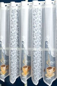Kávé mintás vitrázs függöny 60cm