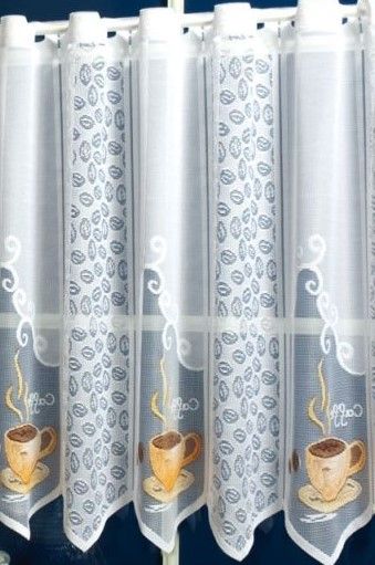 Kávé mintás vitrázs függöny 60cm