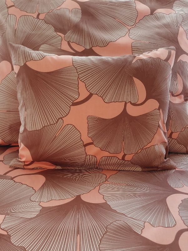 Pamut szatén ágynemű Ginko leveles