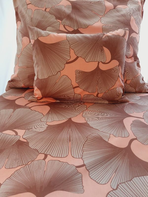 Pamut szatén ágynemű Ginko leveles