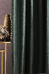 Kalanderezett bársony MATTEO 15 smaragd zöld sötétítő függöny