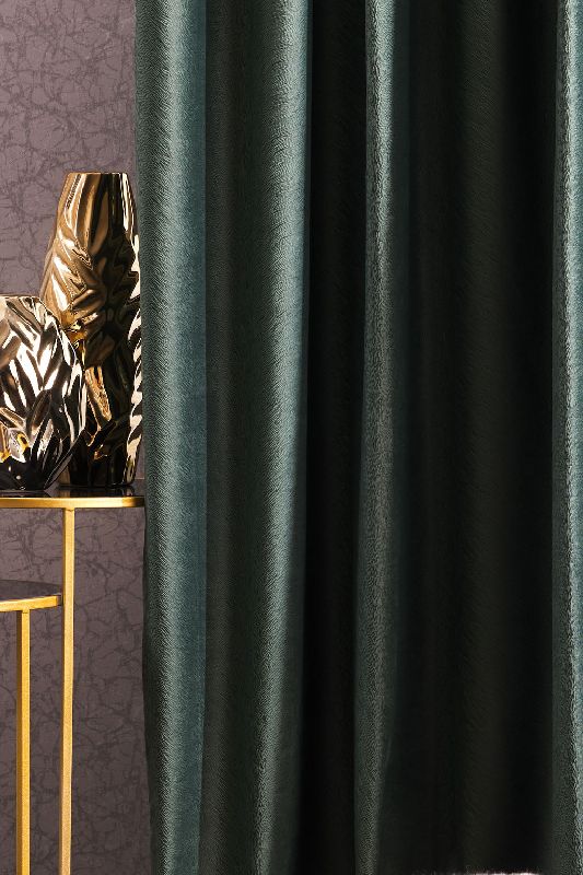 Kalanderezett bársony MATTEO 15 smaragd zöld sötétítő függöny