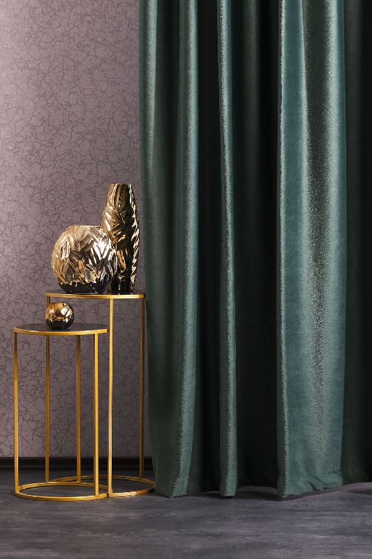 Kalanderezett bársony MATTEO 15 smaragd zöld sötétítő függöny