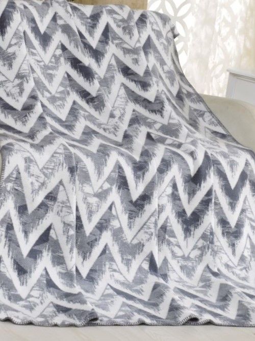 Szürke mintás pamut takaró