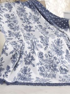 Kék Mintás pamut takaró