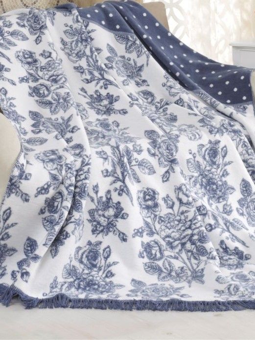 Kék Mintás pamut takaró