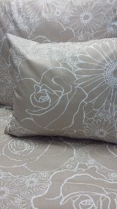 Pamut szatén ágynemű drapp virágos