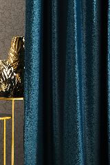 Kalanderezett bársony MATTEO 40 türkiz sötétítő függöny